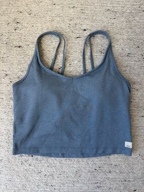 Vuori dreamknit Blue Gray Double-Strap Crop Tank